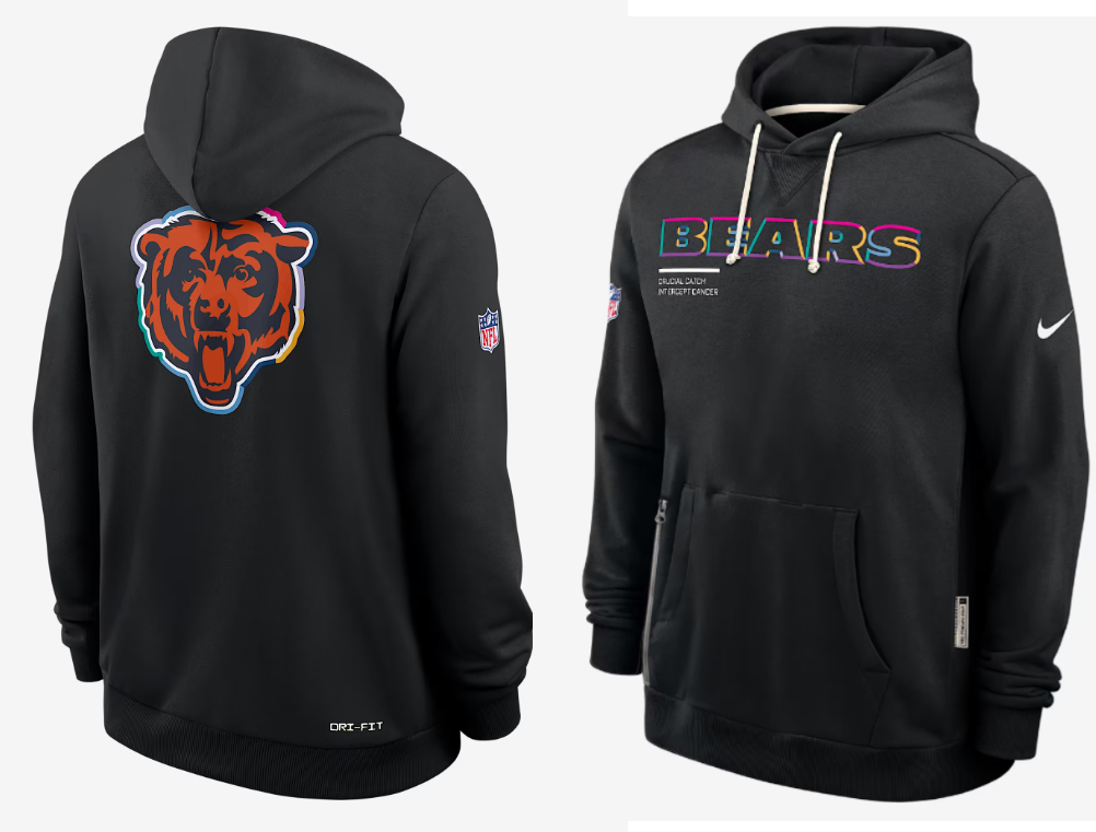 Men Chicago Bears black 2025 Nike NFL hoodie->arizona cardinals->NFL Jersey